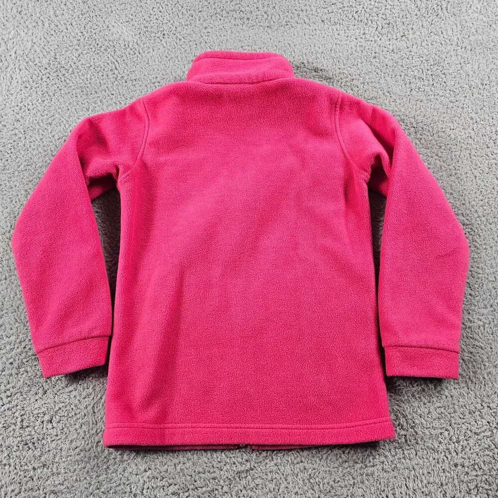 Columbia Sweater Youth Medium Pink Full Zip Fleece Jacket Outdoor Preppy Casual